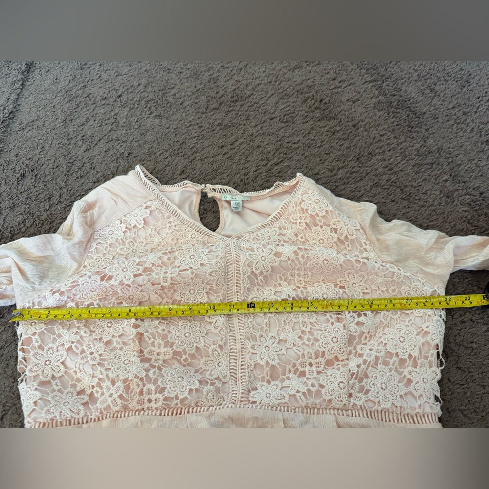 2 FOR $25 EST 1945 Cato First Bloom Dress Bell Sleeve Elegant Peach Pink 14 NEW - Picture 11 of 12